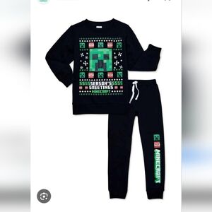 Minecraft Boys Holiday Sweatshirt and Joggers Set 2-Piece Size 6